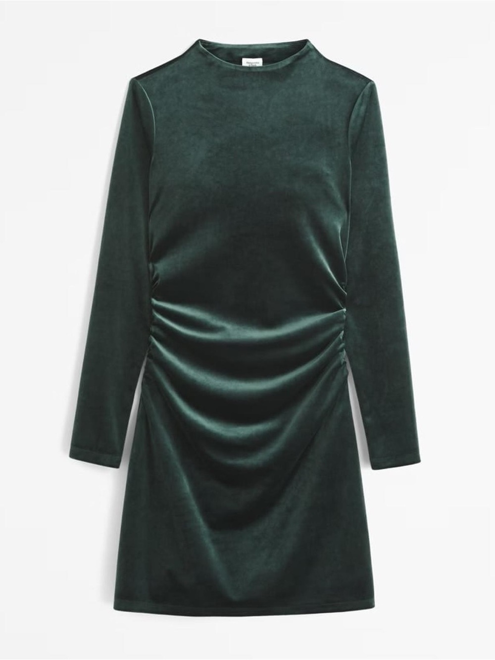 Abercrombie Velvet Long-Sleeve Bodycon Dress - Deep Green